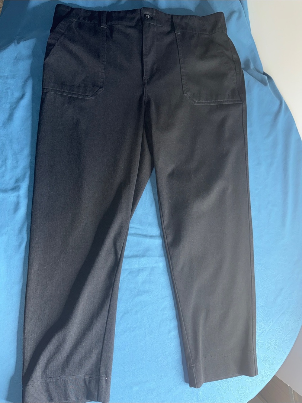Classic Black Women's Trousers with Front Patch Pockets